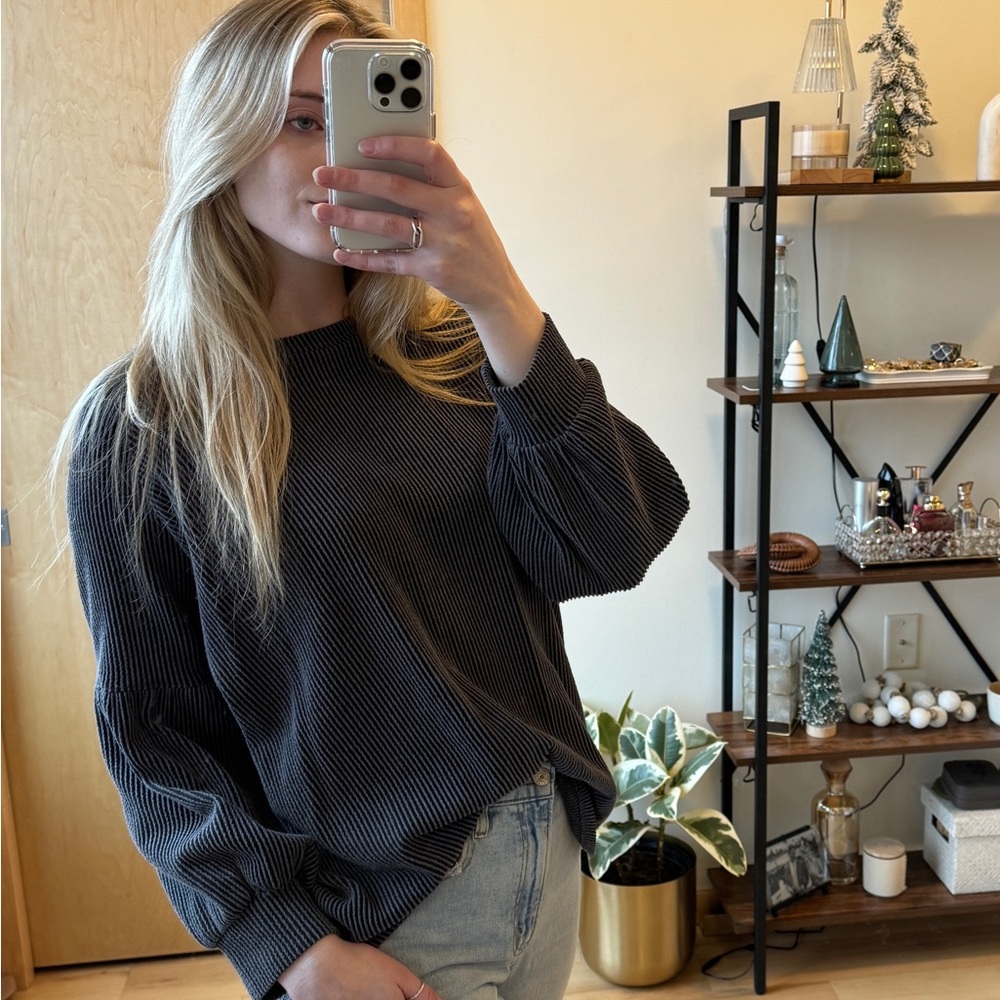 Dress Up Brand Ribbed Dark Navy Sweater